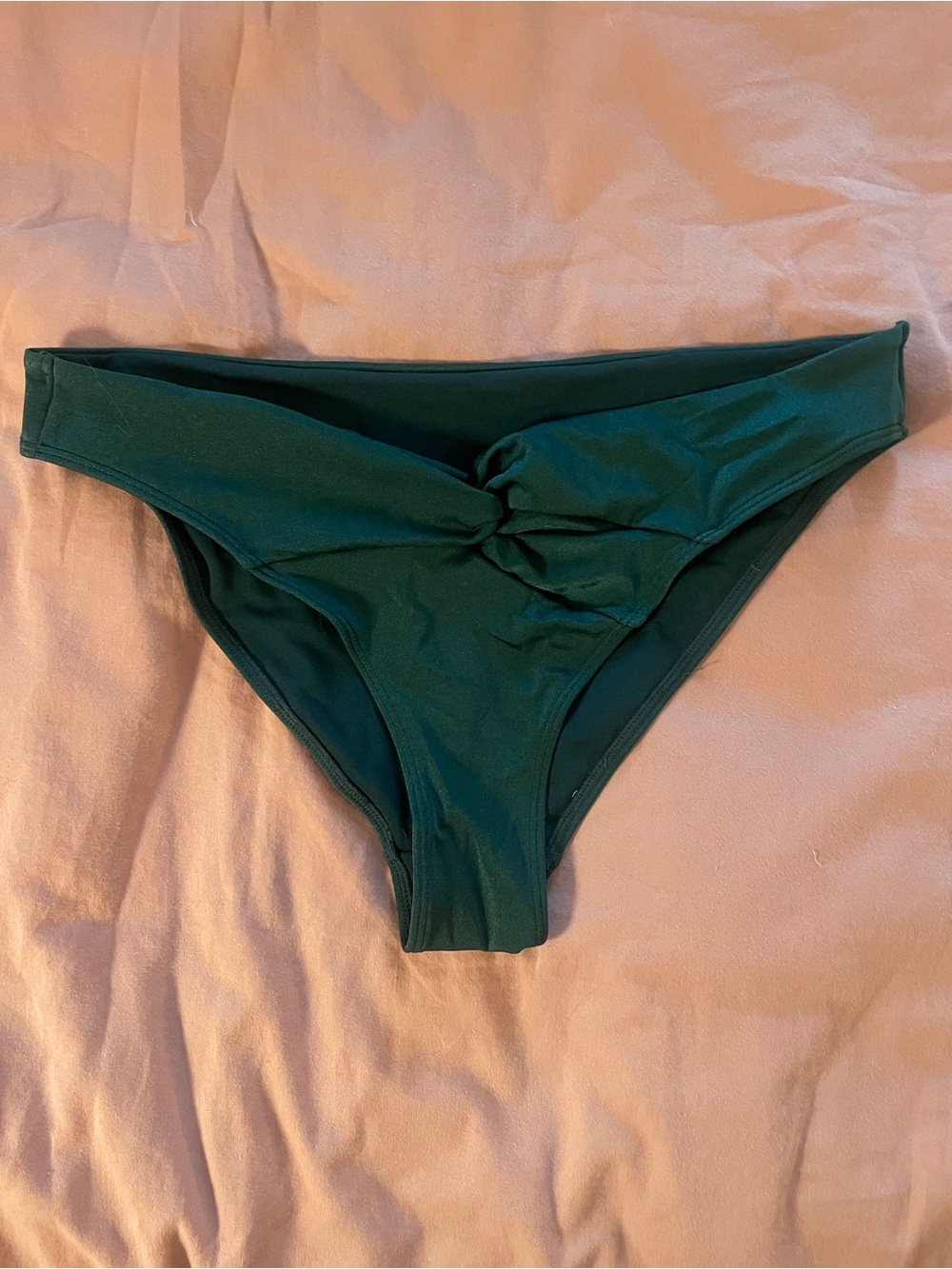 H&M forest green knot front bikini bottoms NWOT